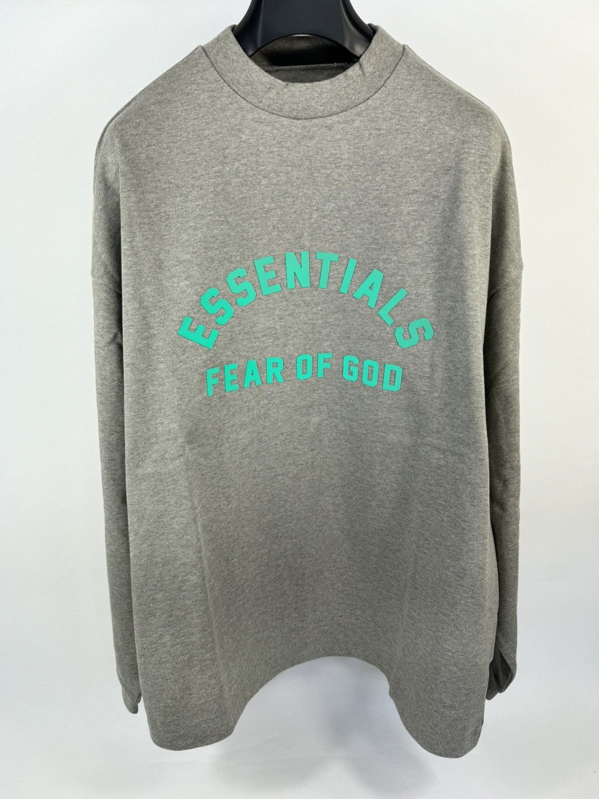GREEN LOGO EMBOSSED OVERSIZED HEAVY LONG SLEEVE T-SHIRT