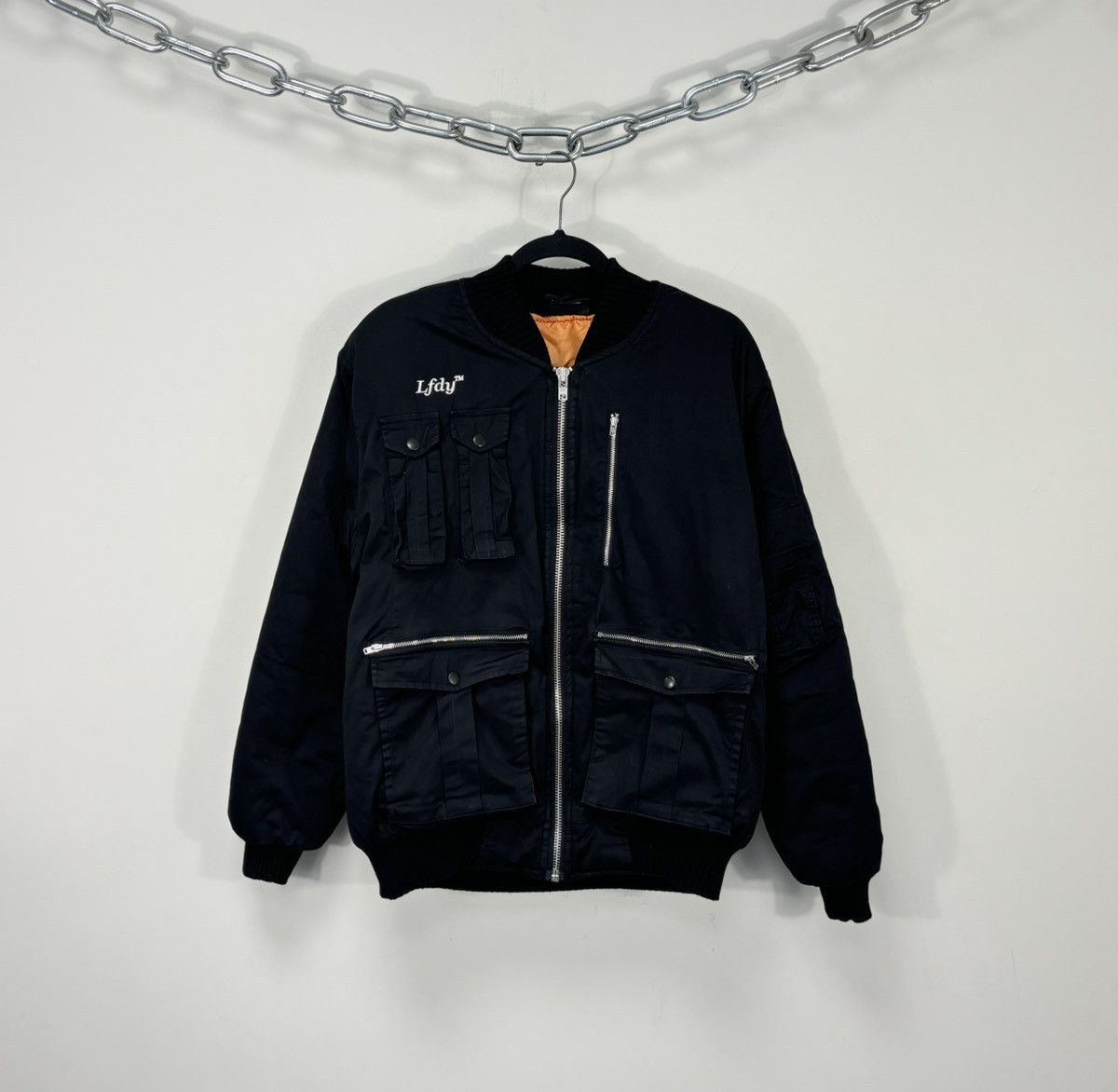 LFDY LFDY Men’s Y2K Multipocket Military Hype Black Bomber Jacket Size US S / EU 44-46 / 1 - 1 Thumbnail