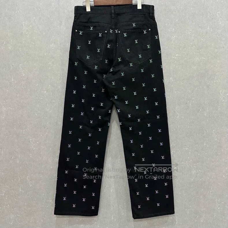 Louis Vuitton Louis Vuitton Monogram Embroidered Jeans. Size US 33 - 2 Thumbnail