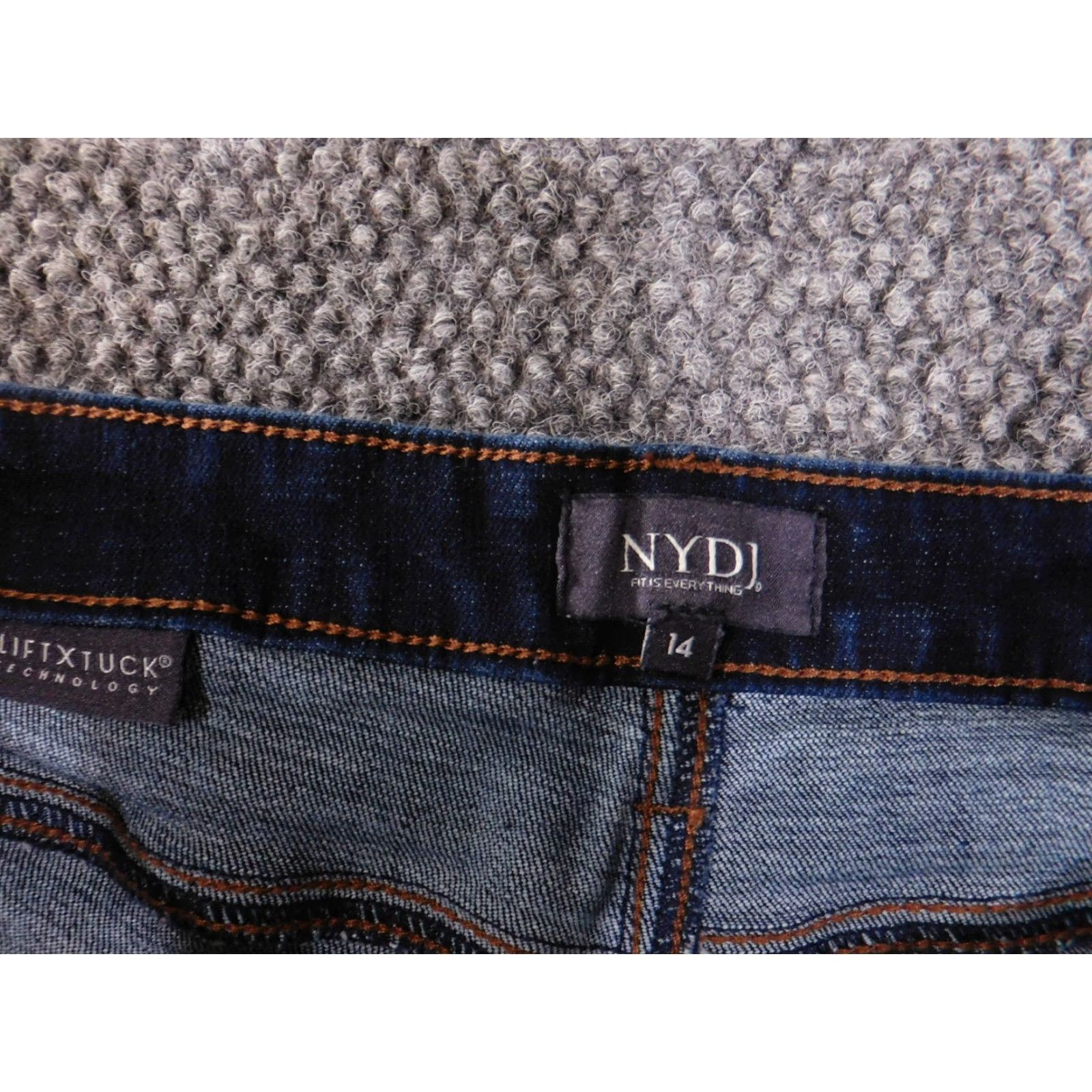 NYDJ NYDJ Jeans Womens 14 Blue Straight Stretch Lift Tuck Technology Denim Dark Regular Size 36" / US 14 / IT 50 - 3 Thumbnail
