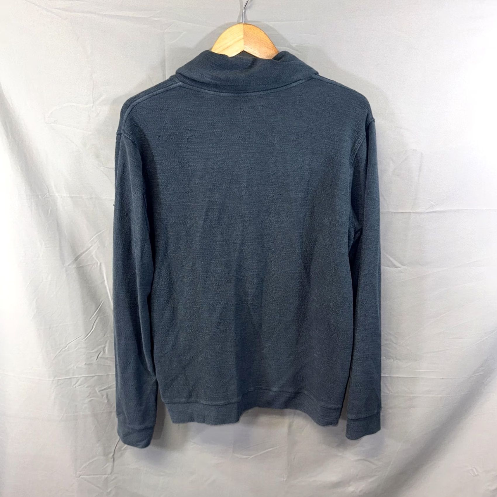 Marine Layer Marine Layer Sweater Women’s Medium Blue Shawl Collar Waffle Knit Pullover Size M / US 6-8 / IT 42-44 - 2 Thumbnail