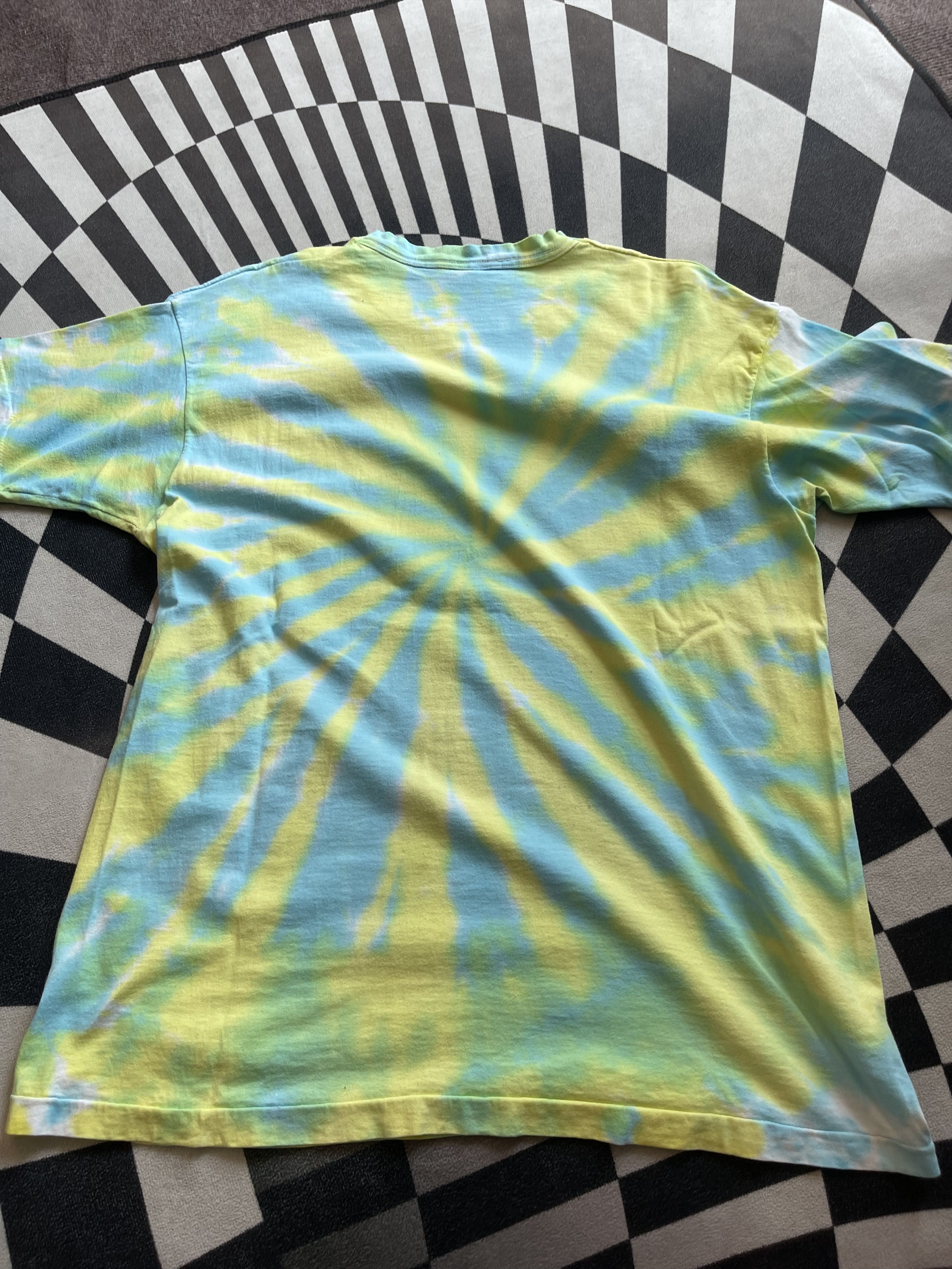 Vintage Vintage 1989 John Lennon "Imagine" Tie-Dye Shirt Size US XL / EU 56 / 4 - 7 Thumbnail
