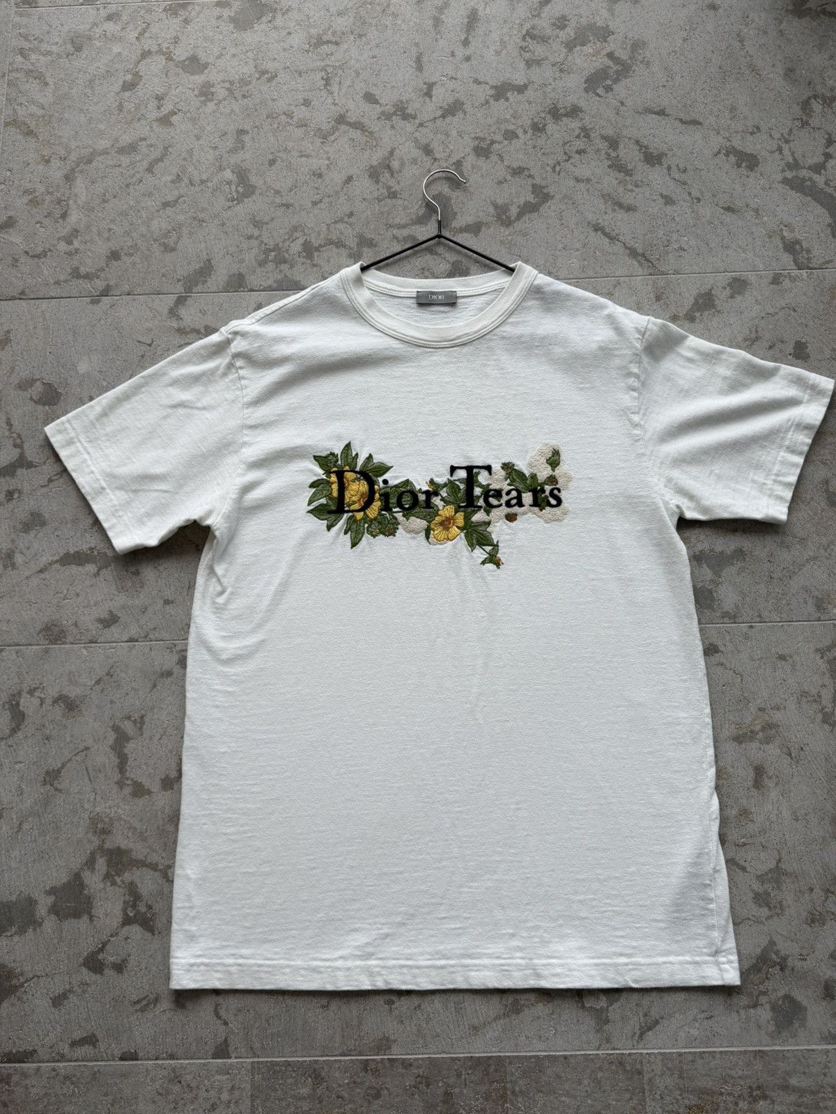 DENIM TEARS × Dior Denim Tears x Dior Floral Logo T-Shirt White Small Size US S / EU 44-46 / 1 - 1 Thumbnail