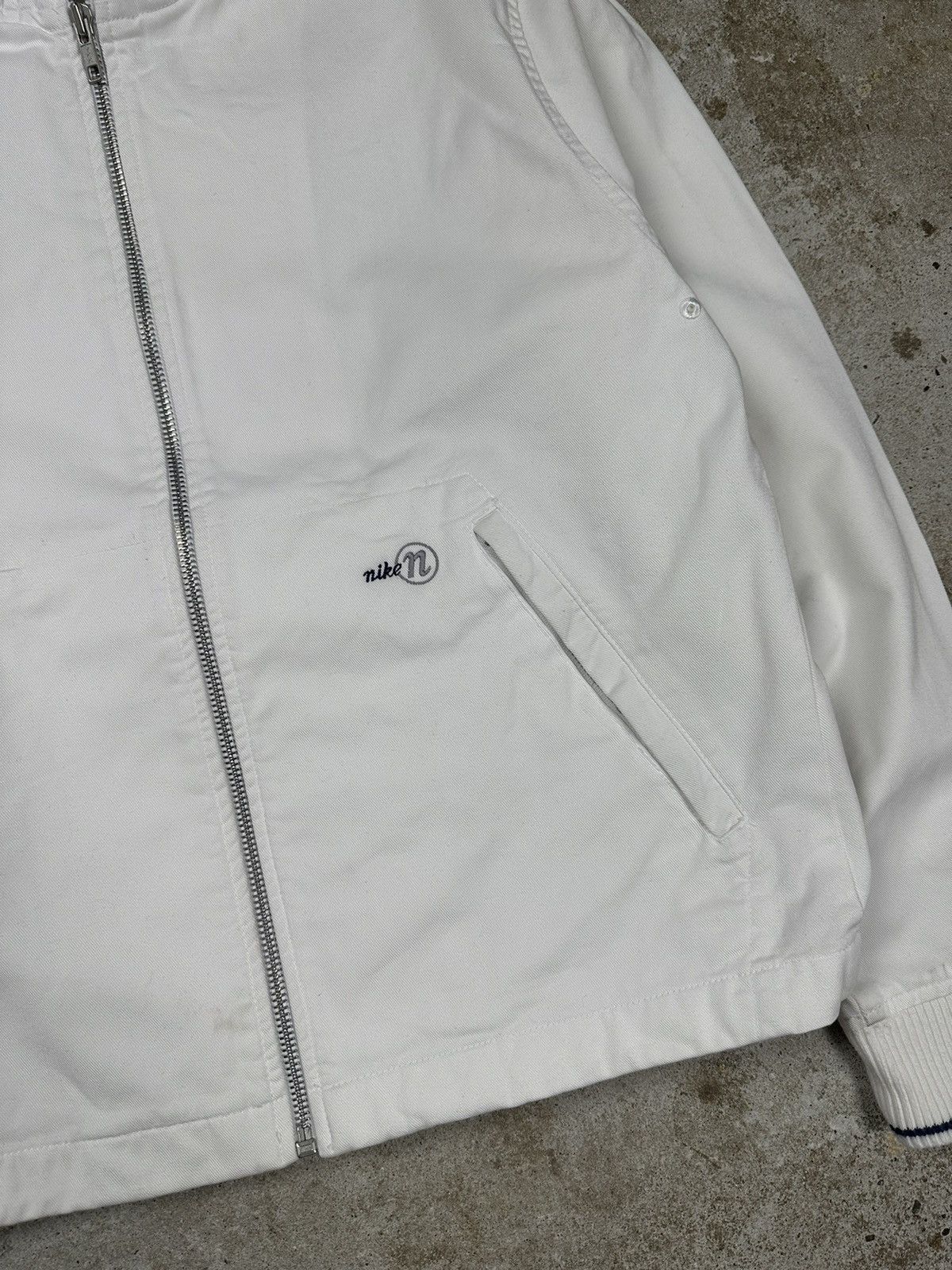 Nike × Vintage Vintage Y2K Nike White Cropped Light Jacket Harrington Style Size US S / EU 44-46 / 1 - 4 Thumbnail