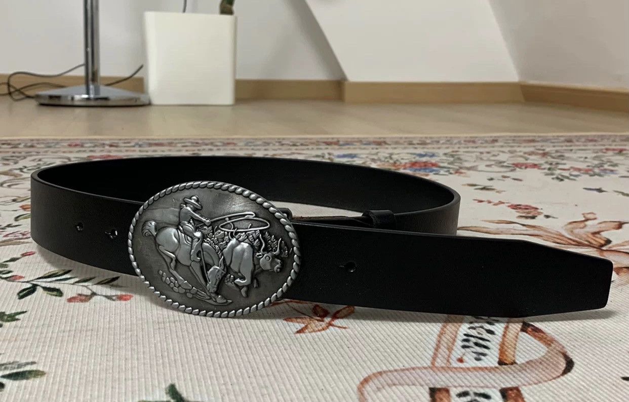 Japanese Brand × Vintage Outdoor retro western cowboy leather buckle belt Size ONE SIZE - 4 Thumbnail