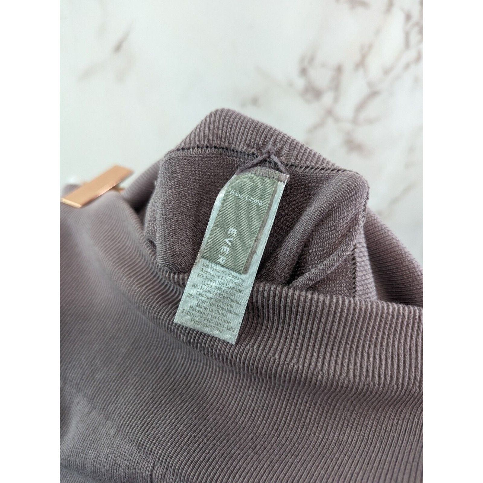 Everlane Everlane Leggings M L Purple Seamless Rib Full High Rise Size 30" / US 8 / IT 44 - 3 Thumbnail