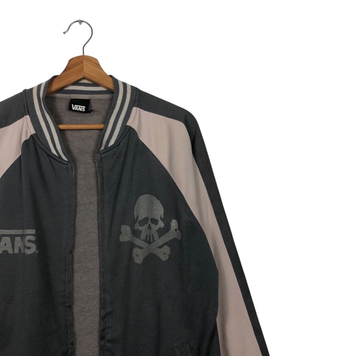 Japanese Brand 📌Rich Grey Vintage Zipper Sweater Vans Skeleton Design Size US M / EU 48-50 / 2 - 7 Thumbnail