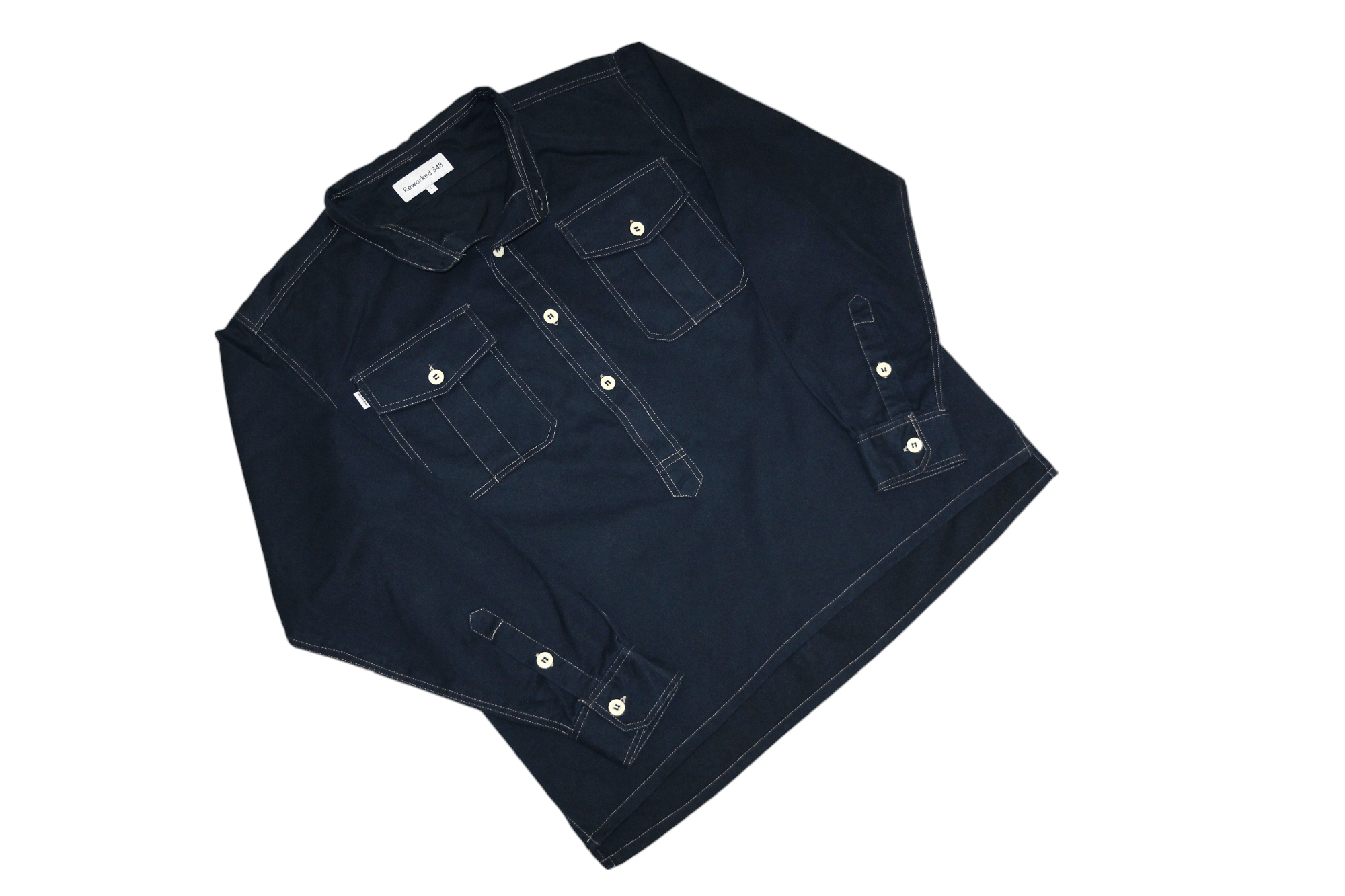 Garment Reproduction of Workers Reworked 348 military & workwear redesigned denim overshirt Size US L / EU 52-54 / 3 - 6 Thumbnail