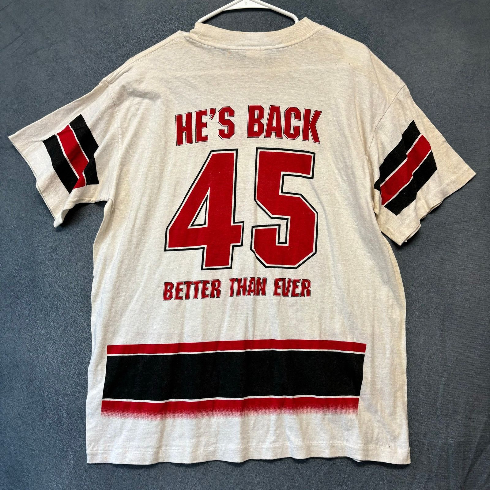 Other Short Hills Tee Vintage Michael Jordan Shirt 45 Hes Back Size US XL / EU 56 / 4 - 9 Thumbnail