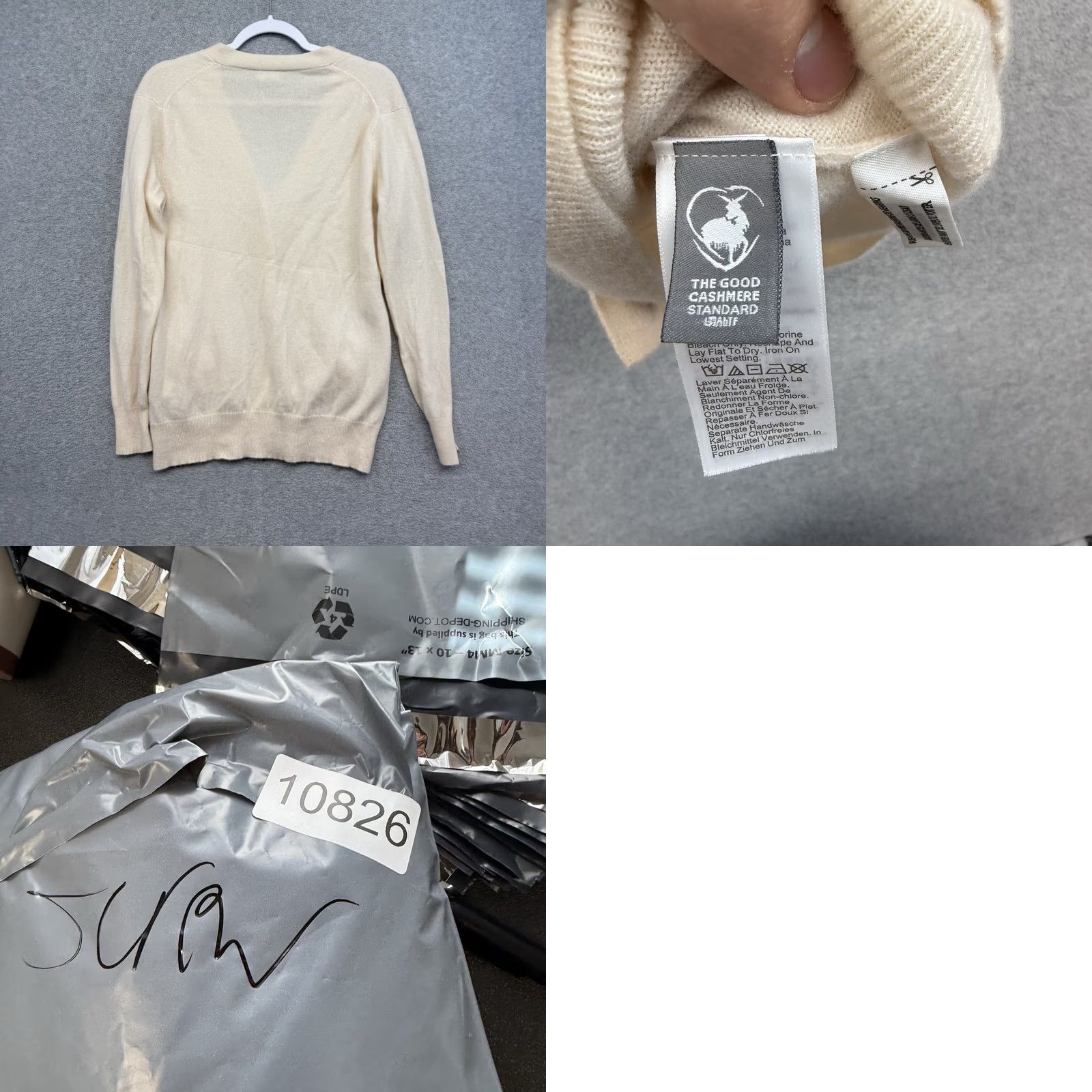 Vintage J Crew Cardigan Women XS Beig e 100% Cashmere V-Neck Button Long Sleeve Regular Size Size XS / US 0-2 / IT 36-38 - 8 Thumbnail