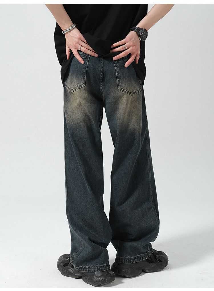 Japanese Brand × Jean Japanese retro distressed all-match loose straight jeans Size US 32 / EU 48 - 6 Thumbnail