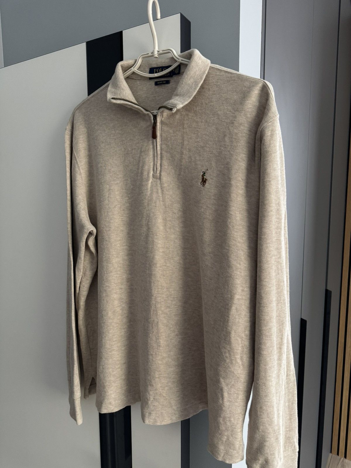 Polo Ralph Lauren Polo Ralph Lauren 1/3 Zip Sweater Knitwear Luxury Beige Sz M Size US M / EU 48-50 / 2 - 1 Thumbnail