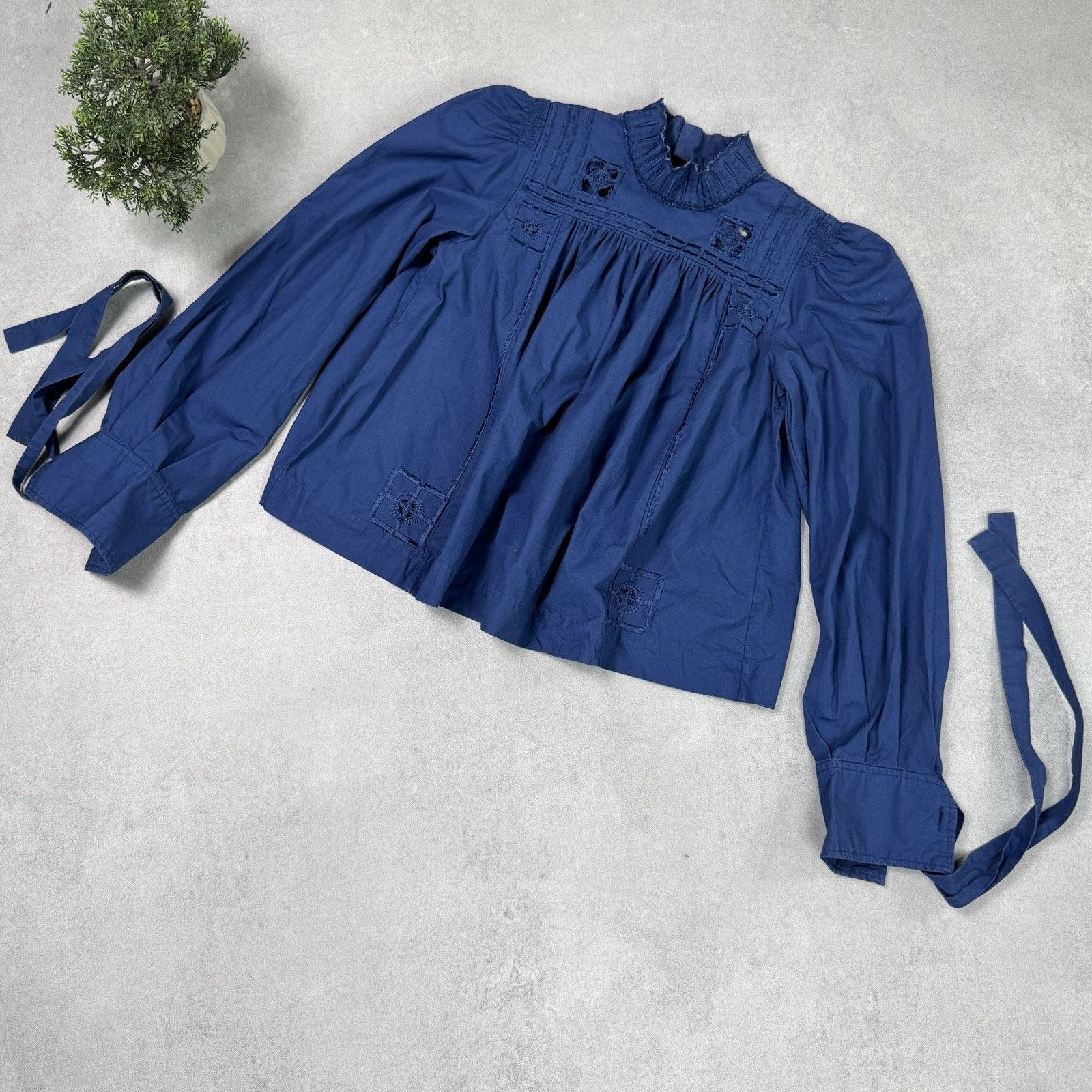 Isabel Marant Isabe Marant Women Blouse Blue Size 38 Cotton Size XS / US 0-2 / IT 36-38 - 1 Thumbnail