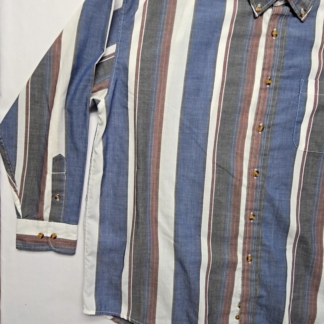 Other Vintage Johnathan Stewart Striped Shirt Blue Mens XL Size US XL / EU 56 / 4 - 4 Thumbnail