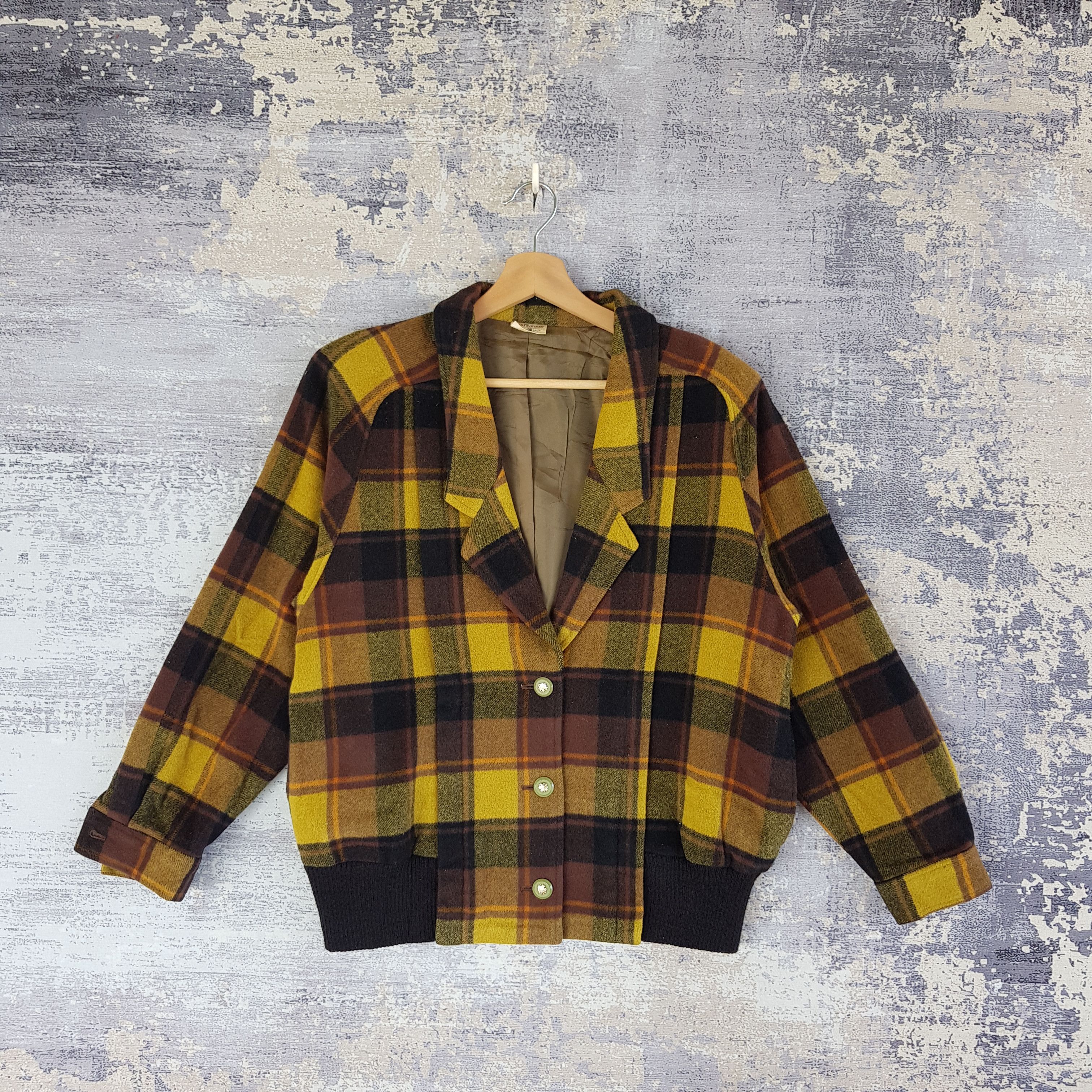 Japanese Brand Vintage 90s SanRoman Japanese Retro Plaid Tartan Coat Jacket Size M / US 6-8 / IT 42-44 - 1 Thumbnail