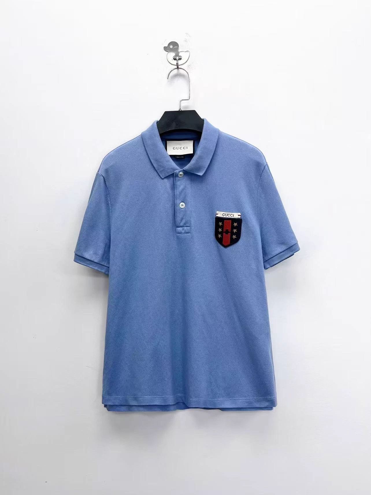 Gucci Gucci Light Blue Embroidered Shield Bee Star M Polo Size US M / EU 48-50 / 2 - 1 Thumbnail