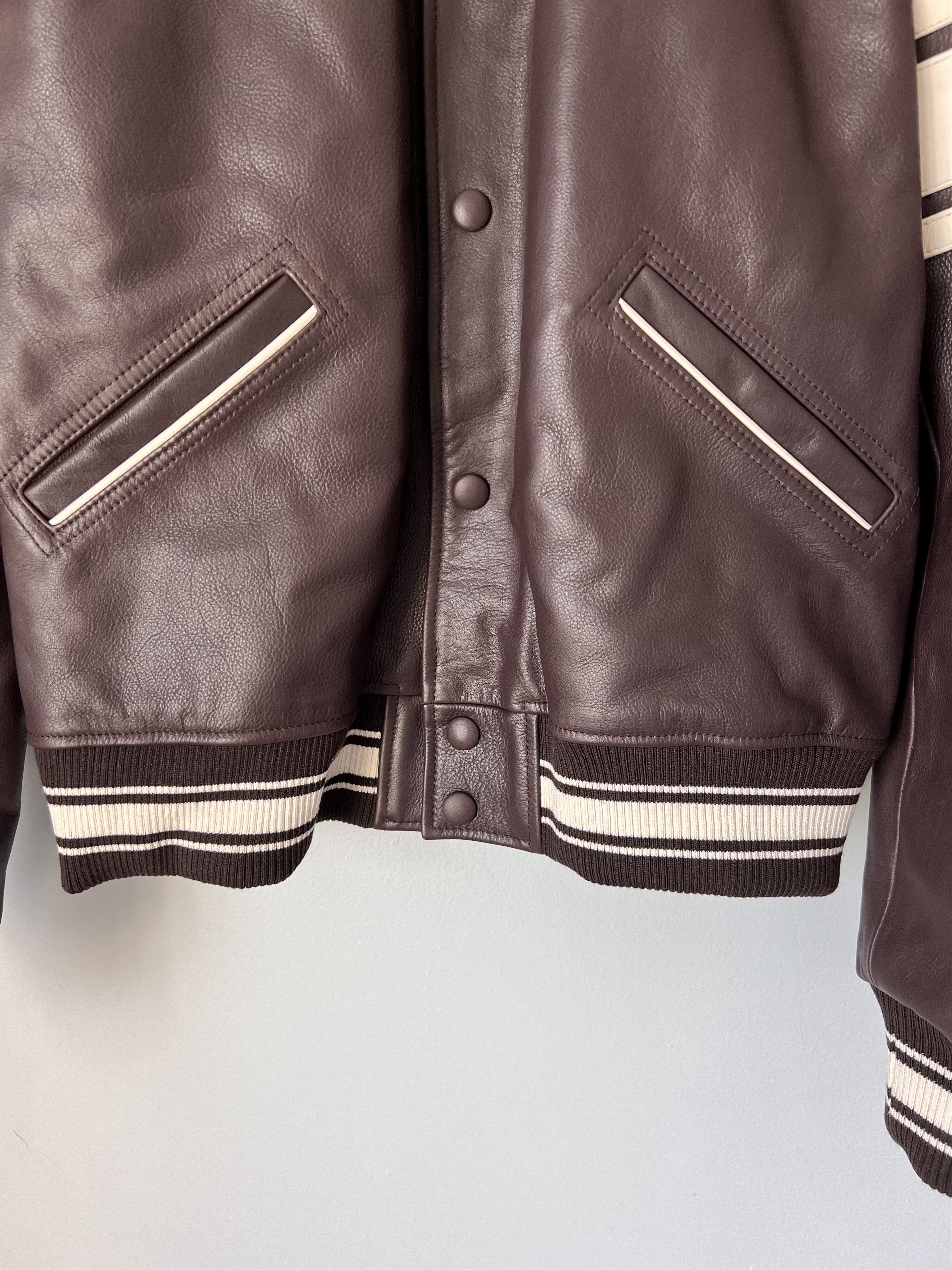 Stussy Stussy Wales Bonner Leather Varsity Jacket in Brown Size US L / EU 52-54 / 3 - 3 Thumbnail