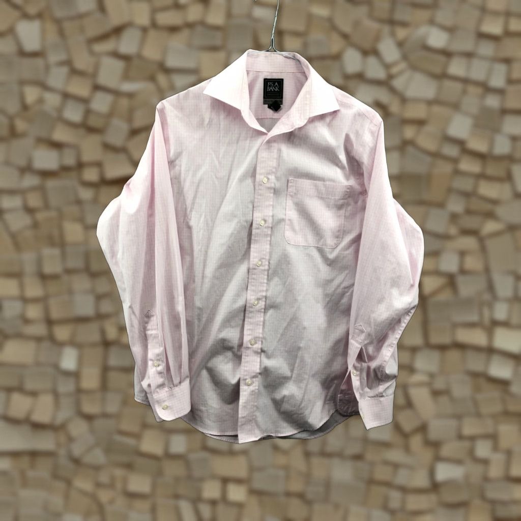 Jos. A. Bank Jos. A. Bank Travel Tech Shirt Size 15.5 Mens Long Sleeve Spread Collar Pink Size US L / EU 52-54 / 3 - 1 Thumbnail