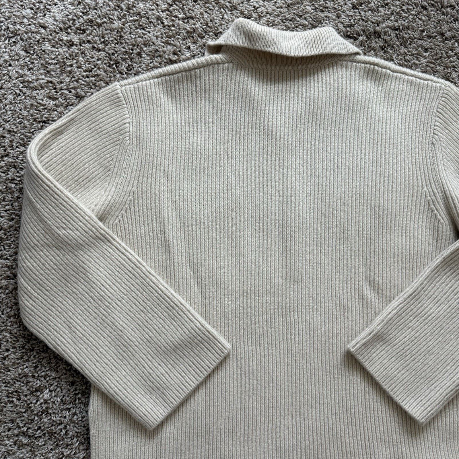 Toteme $800 Toteme Ribbed Polo Knit Sweater Heavyweight Cream White Size S / US 4 / IT 40 - 10 Thumbnail