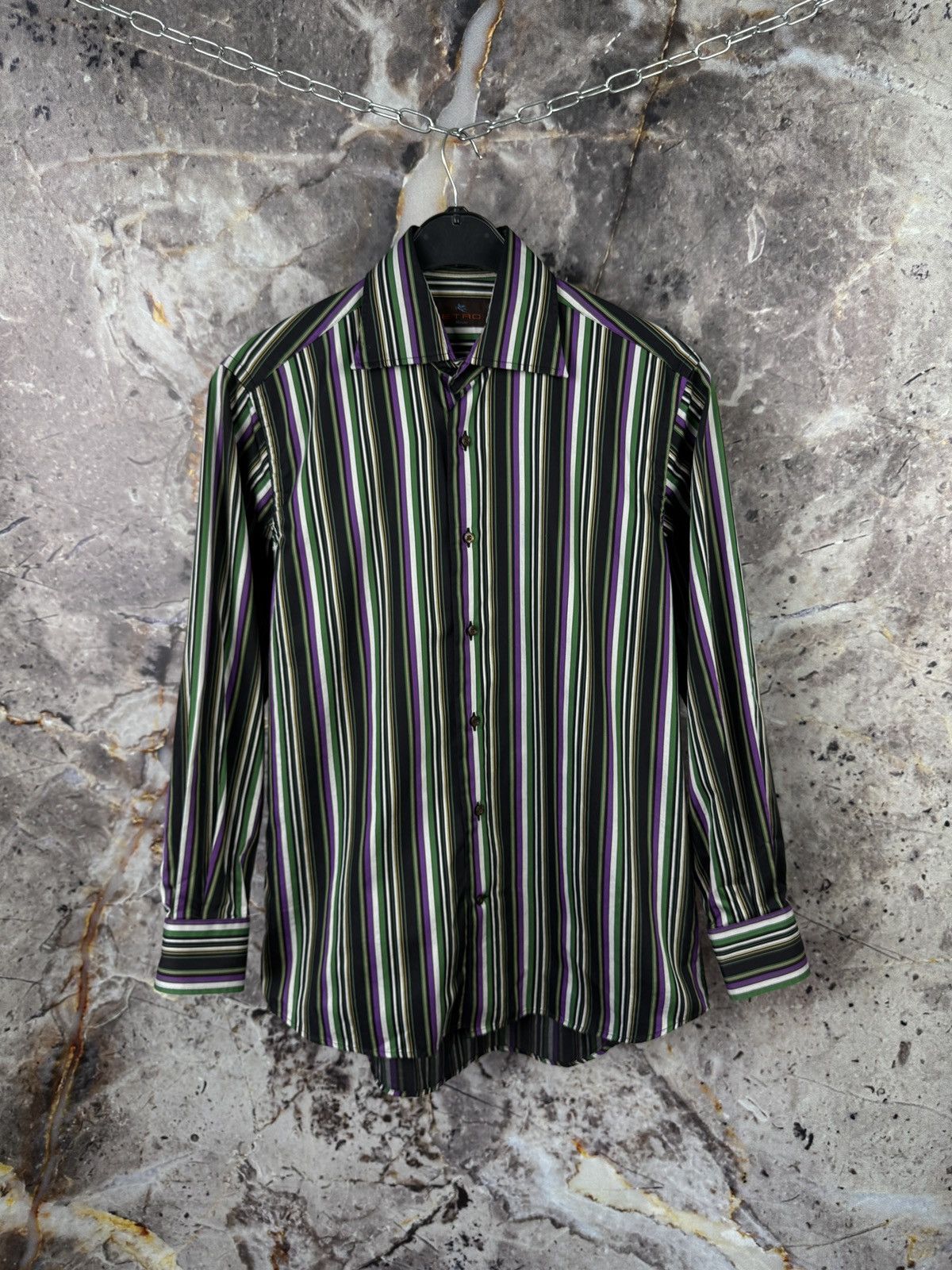 Etro Men’s Etro Milano Striped Shirt Button Up Long Sleeve Size38 Size US M / EU 48-50 / 2 - 1 Thumbnail