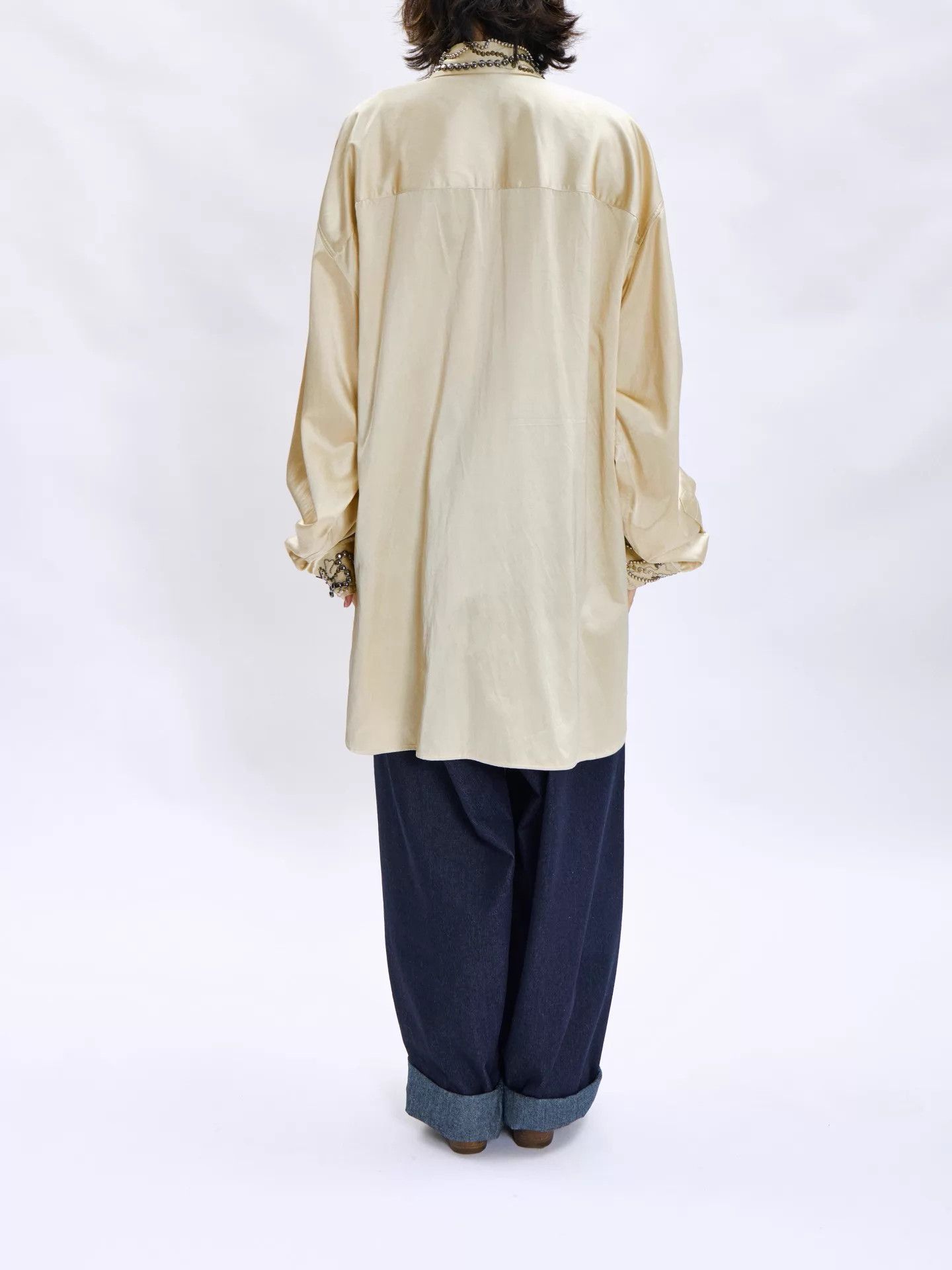 Dries Van Noten Dries Van Noten 23AW Men's Hand Beaded Cream Shirt M Size US M / EU 48-50 / 2 - 6 Thumbnail