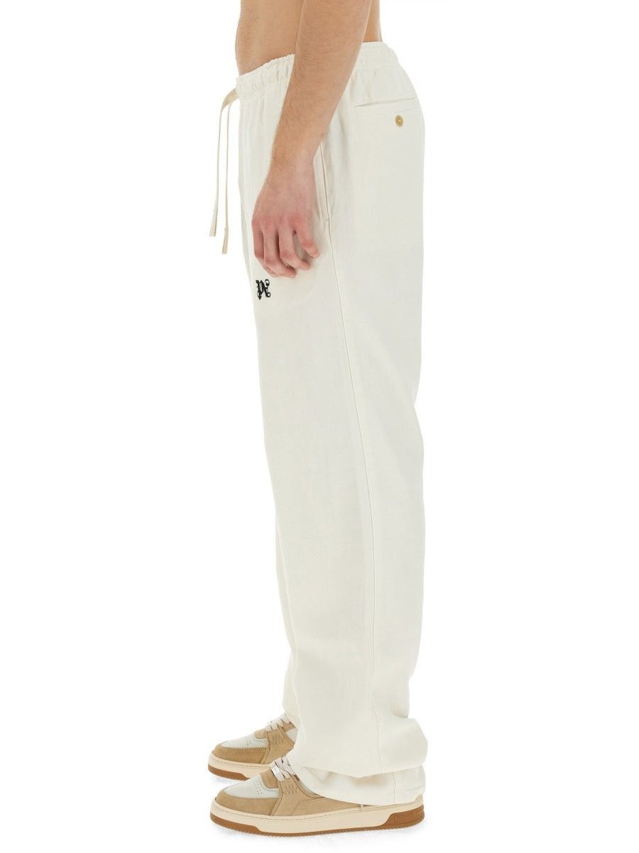 Palm Angels o1y0325 Logo Jogger & Sweatpant in Cream Size US 36 / EU 52 - 2 Thumbnail