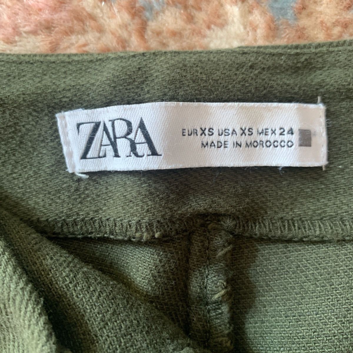Zara NEW Zara Dark Green Denim Mini ‘Skort’ Y2K Style Size 27" / US 4 / IT 40 - 7 Thumbnail