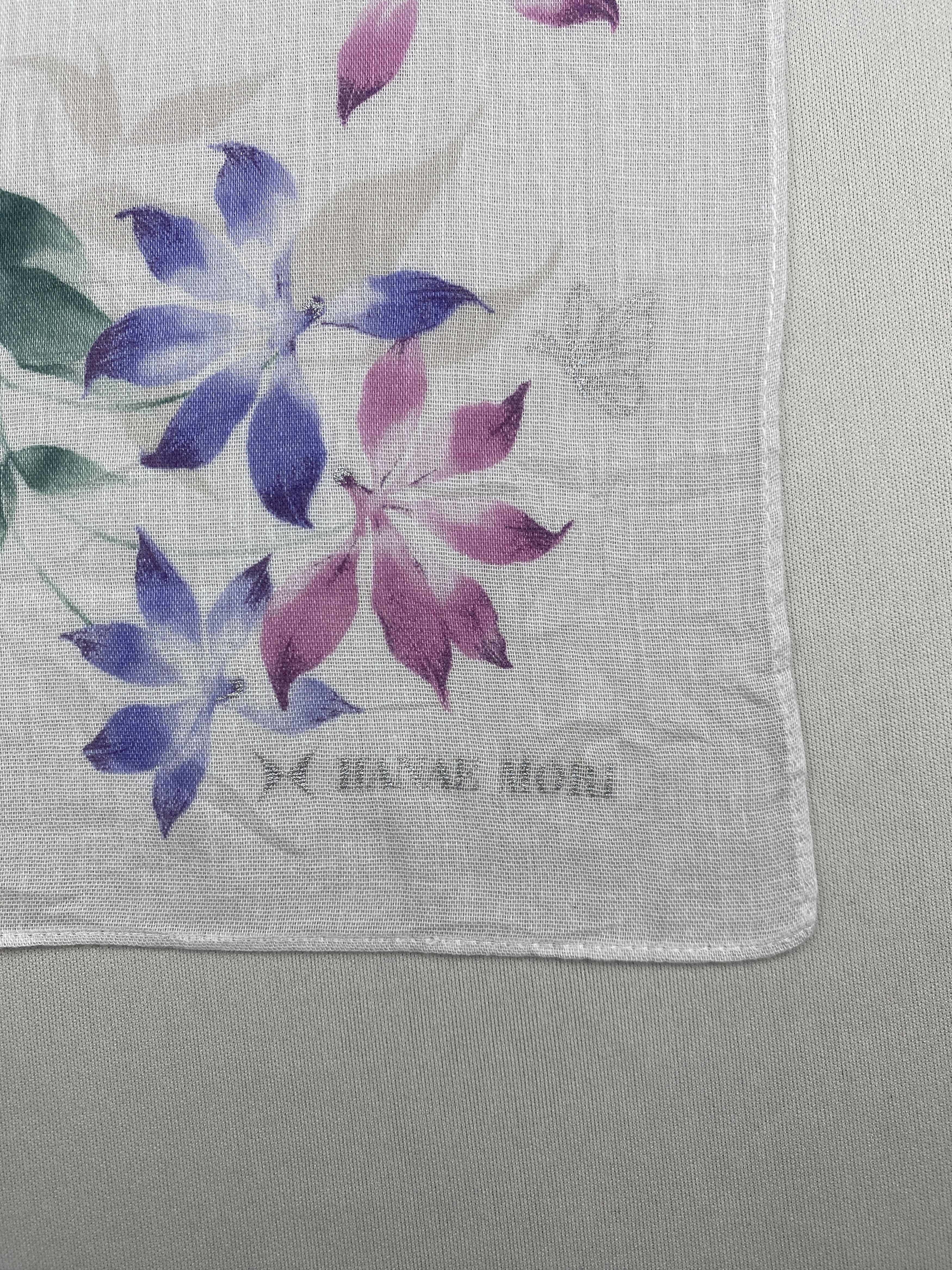 Hanae Mori Vintage Hanae Mori Handkerchief Pocket Square Bandana HM0028 Size ONE SIZE - 5 Thumbnail
