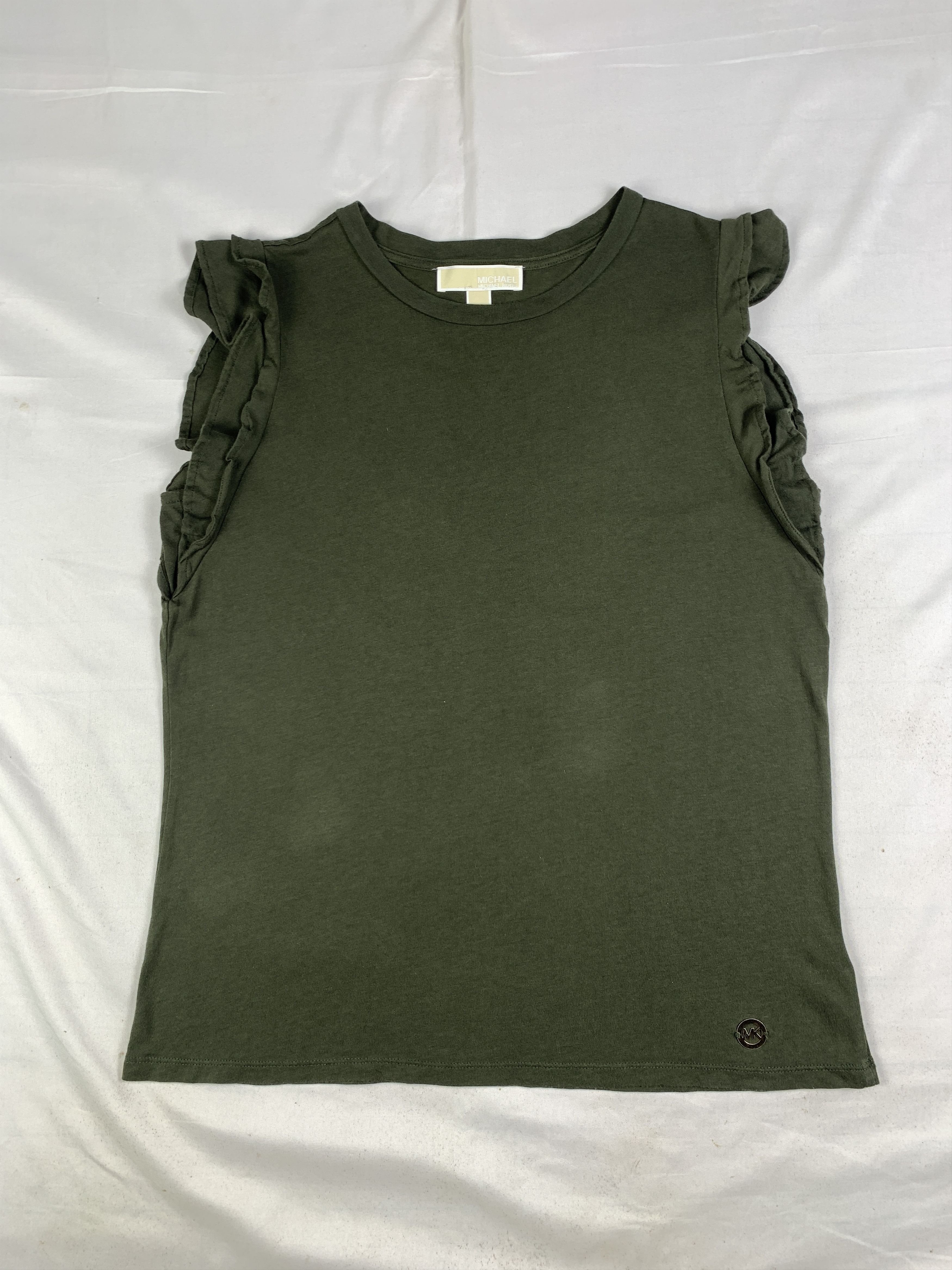 Michael Kors Michael Kors Pine Green Ruffle Sleeve Top (M) Size M / US 6-8 / IT 42-44 - 1 Thumbnail