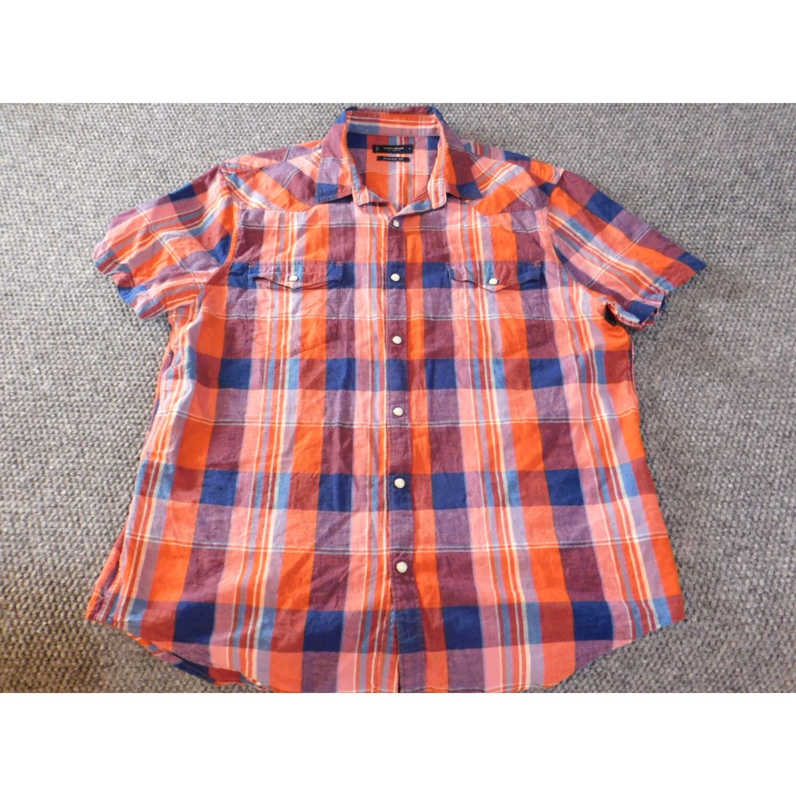 Lucky Brand Lucky Brand Shirt Mens Large blue plaid Button-Up Casual - Button-Down Collar Short Sleeve Modern Western Size US L / EU 52-54 / 3 - 2 Thumbnail