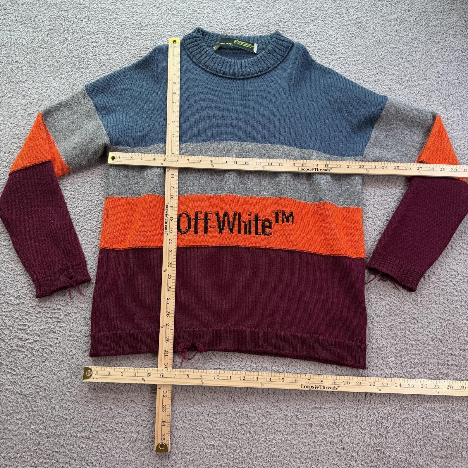 Off-White Off-White Virgil Abloh Colorblock Wool Knit Sweater Crewneck Size US L / EU 52-54 / 3 - 4 Thumbnail