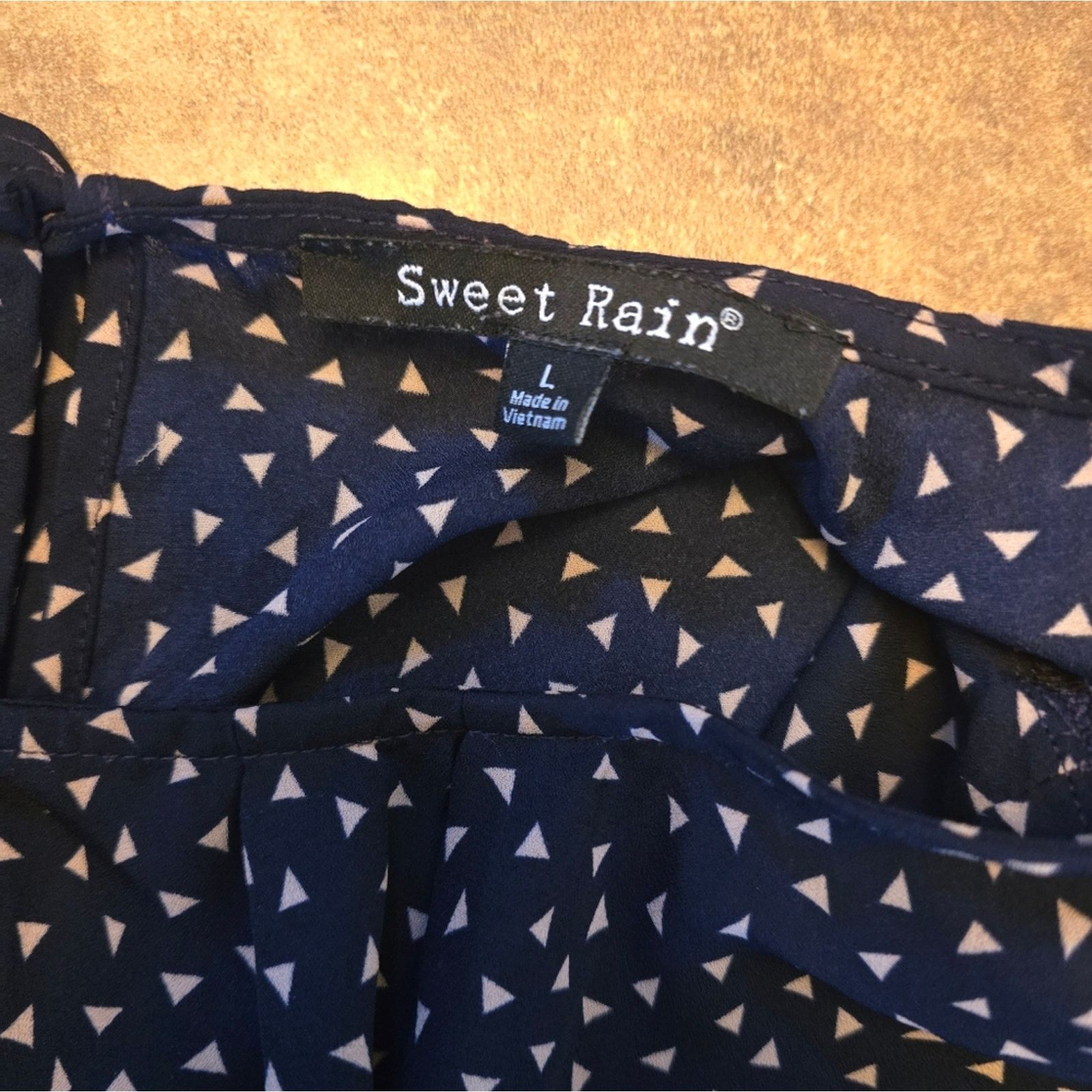 Other Navy Detailed Sweet Rain Dressy Blouse Size L / US 10 / IT 46 - 3 Thumbnail