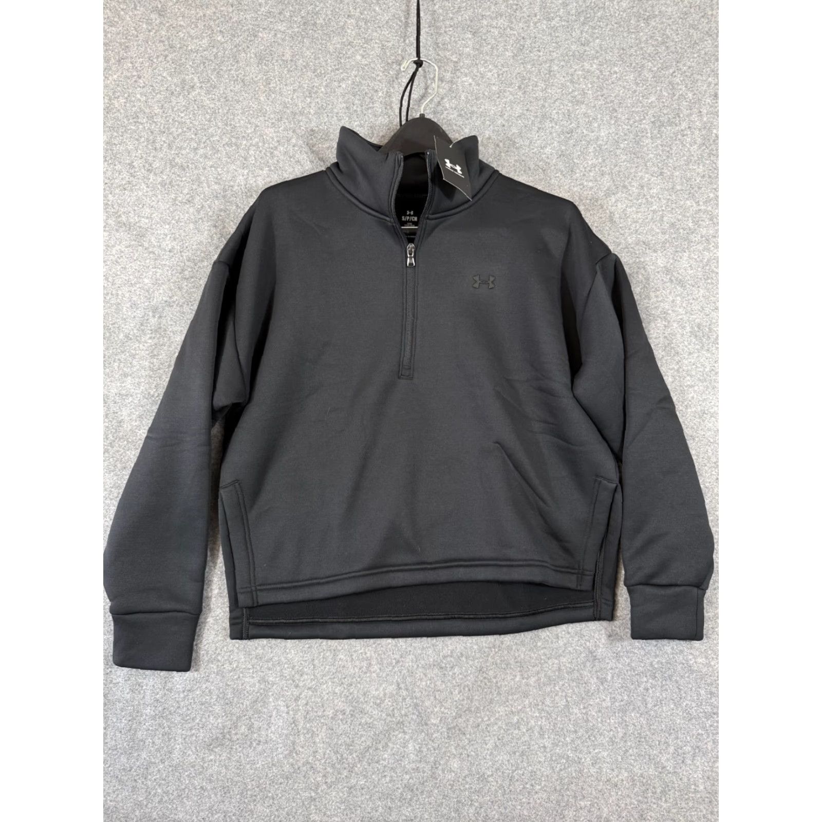 Under Armour Under Armour Fleece Jacket Womens S Black Half-Zip Pullover Mock Neck Long Sleeve NWT Size S / US 4 / IT 40 - 3 Thumbnail