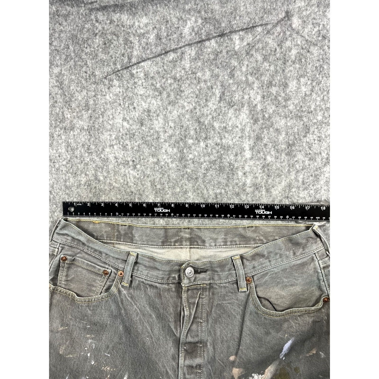 Levi's Levi's 501 Jeans Men's Gray Regular Fit Straight Leg Denim Size 40x30 Vintage 90s Size US 40 / EU 56 - 3 Thumbnail