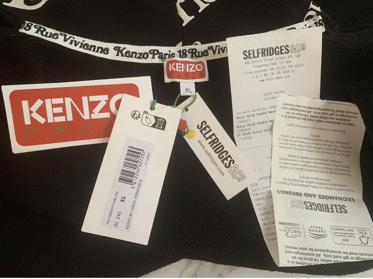 Kenzo KENZO X VERDY 'KENZO BY VERDY' OVERSIZED HOODED XL BLACK Size US XL / EU 56 / 4 - 4 Thumbnail