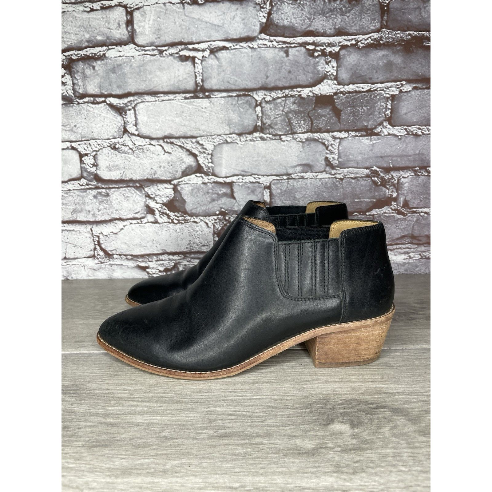Madewell Madewell The Myles Black Leather Ankle Booties Heeled Boots Size US 8 / IT 38 - 21 Thumbnail
