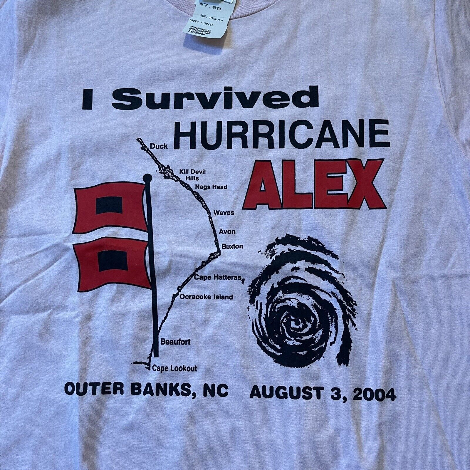Fruit Of The Loom I Survived Hurricane Alex Vtg t-shirt Youth L never worn Size US L / EU 52-54 / 3 - 3 Thumbnail