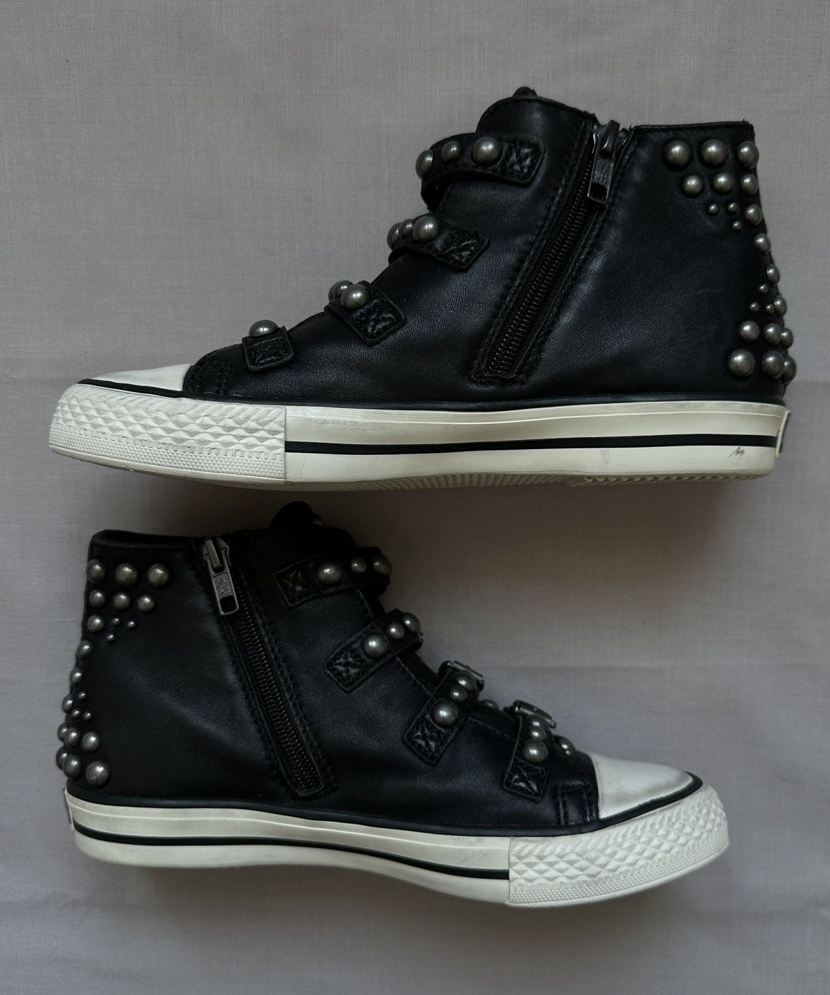 ASH Ash Vito Studded leather hi-top buckle sneakers Size US 7 / IT 37 - 4 Thumbnail