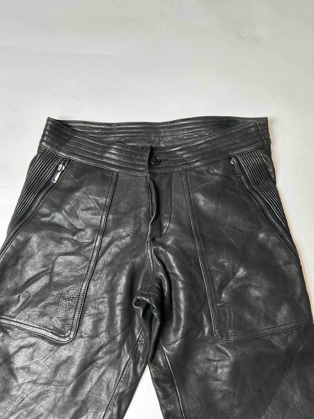 Emporio Armani × Genuine Leather EMPORIO ARMANI LEATHER PANT Size US 29 - 2 Thumbnail