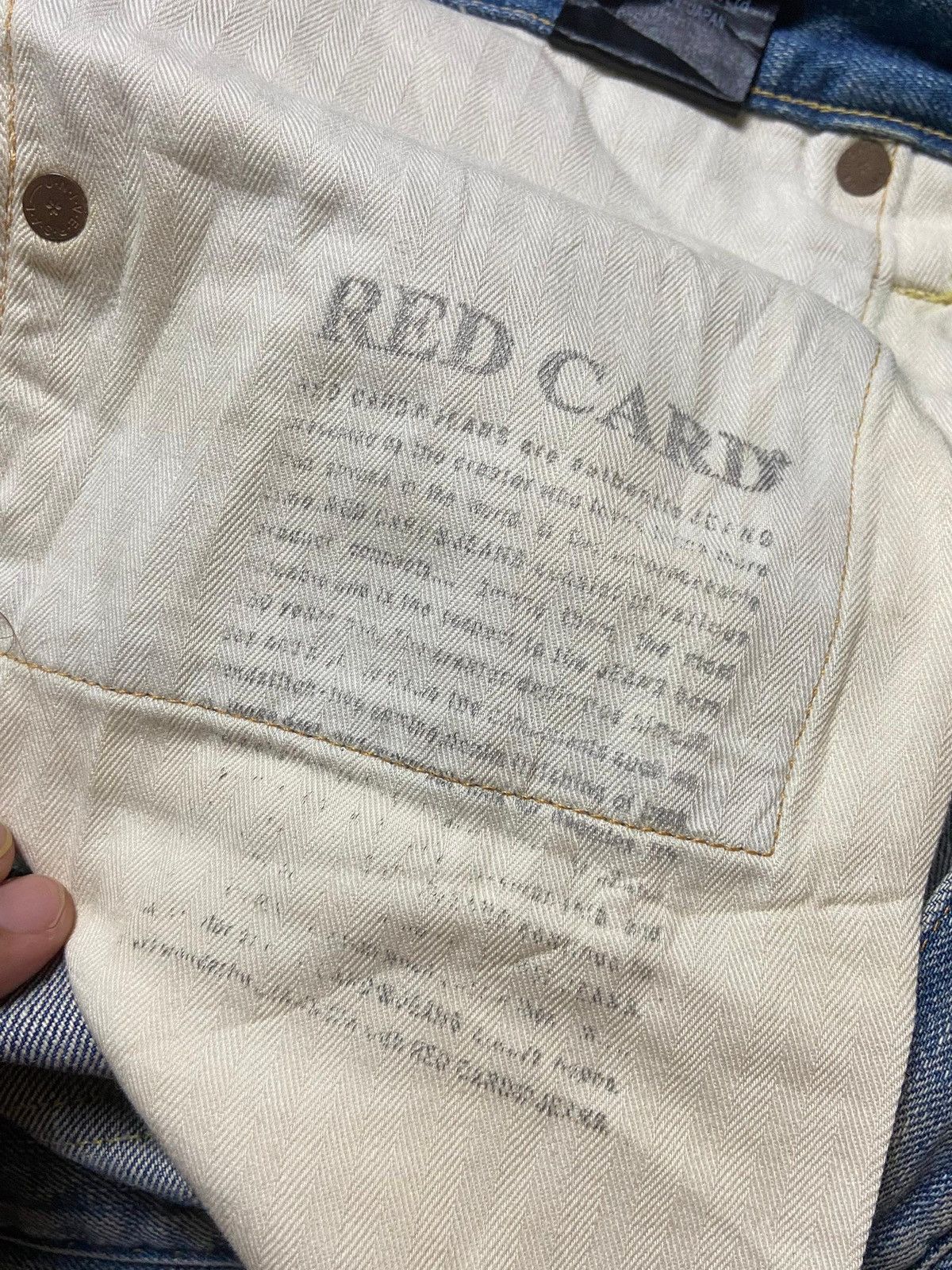 Japanese Brand × Jean × Vintage Vintage RED CARD Straight Cut Denim Jeans (128) Size US 34 / EU 50 - 9 Thumbnail