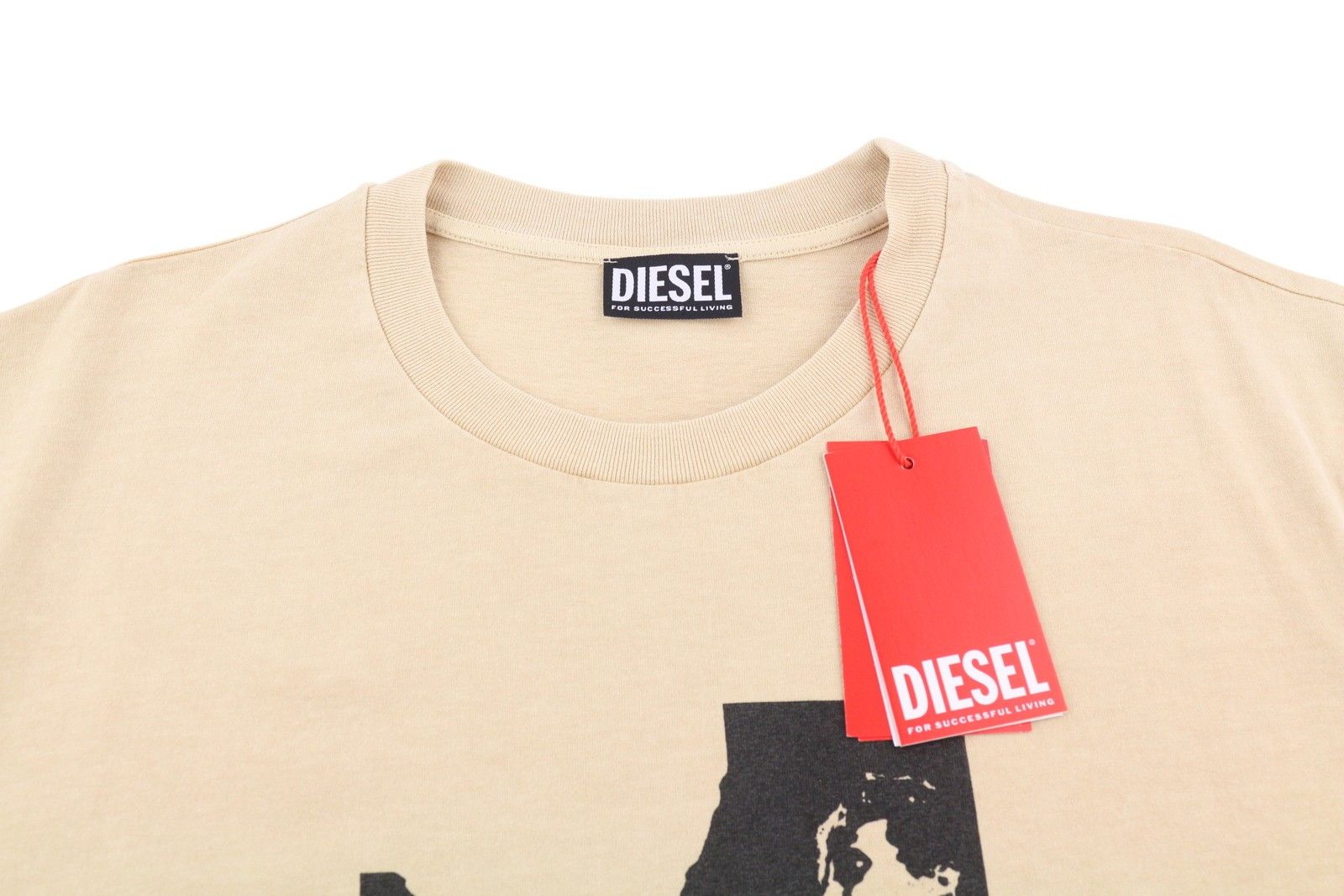 Diesel T-DIEGOR-C2 2XL Beige Tricot Print T-Shirt 41194 Size US XXL / EU 58 / 5 - 4 Thumbnail