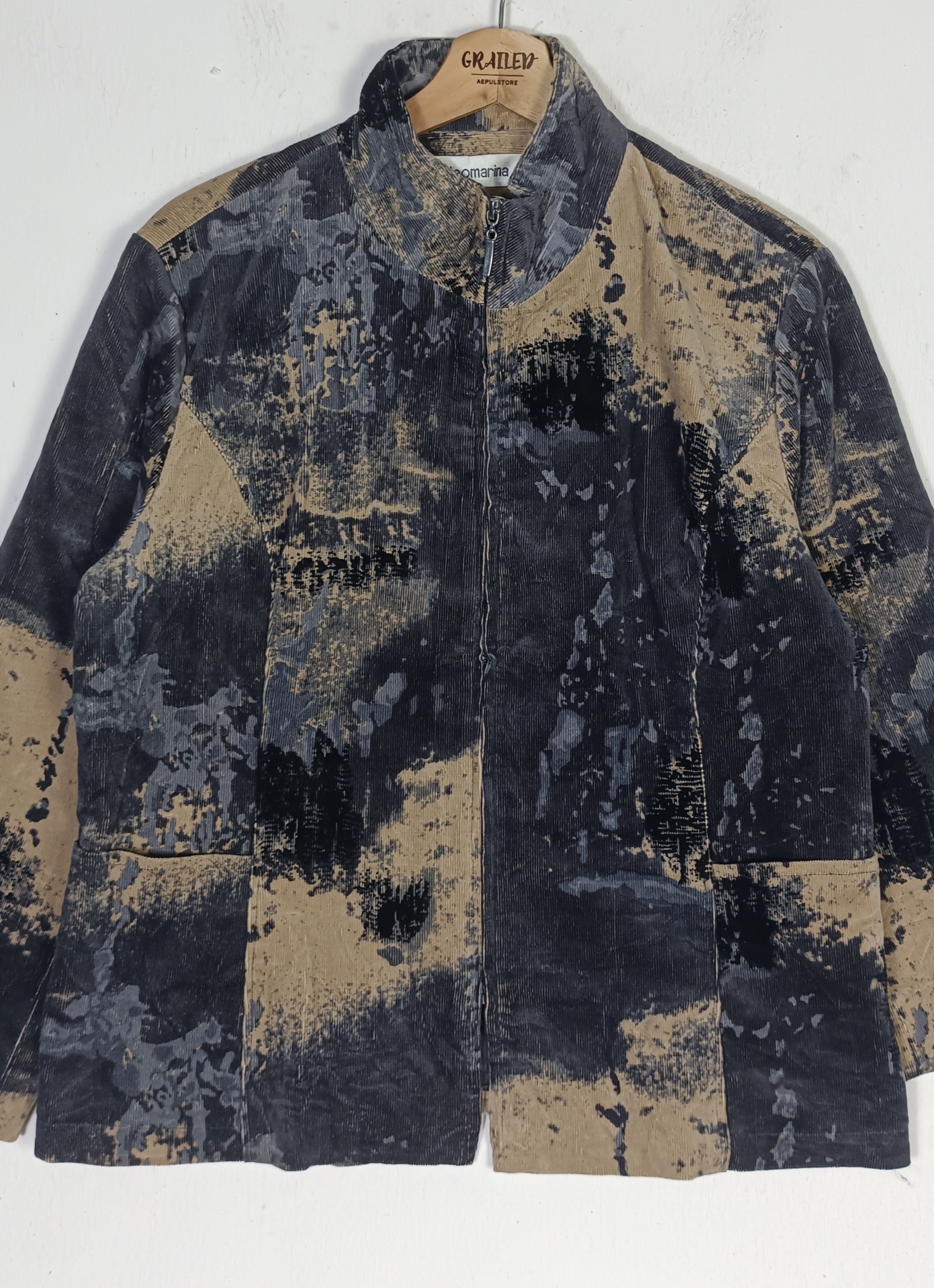 Art Comes First × Japanese Brand Fashion🔥 Vintage Leomarina Coduroy Acid Wash Jacket Size US M / EU 48-50 / 2 - 5 Thumbnail