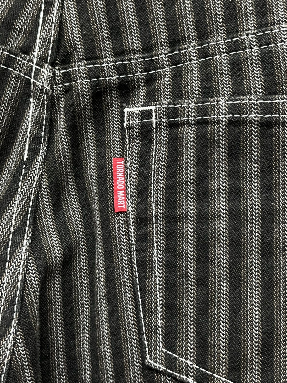 FLARE🔥VTG TORNADO MART JAPAN Brown Hickory Stripes Denim🔥