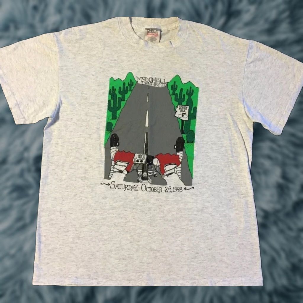 Vintage VINTAGE Arizona Bicycle Club Race T-Shirt M Gray 90s Grunge Bike Cycling Single Stitch Mens Size US M / EU 48-50 / 2 - 1 Thumbnail