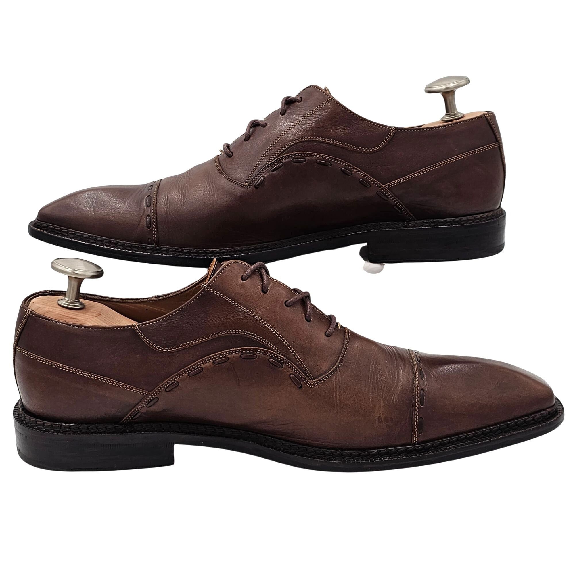 Mezlan Vintage Mezlan Spain Mens size 10M Brown Leather Dress Shoes Size US 10 / EU 43 - 5 Thumbnail