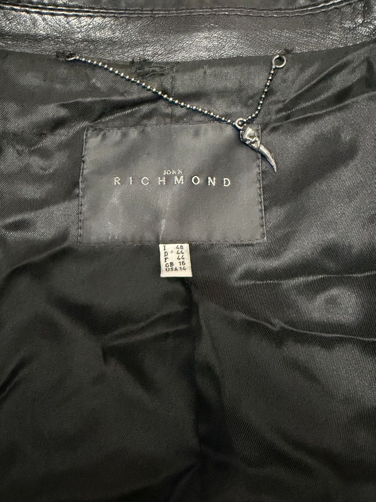 John Richmond John Richmond Rock-Gothic Leather Blazer with Pleated Sleeve Size US M / EU 48-50 / 2 - 7 Thumbnail
