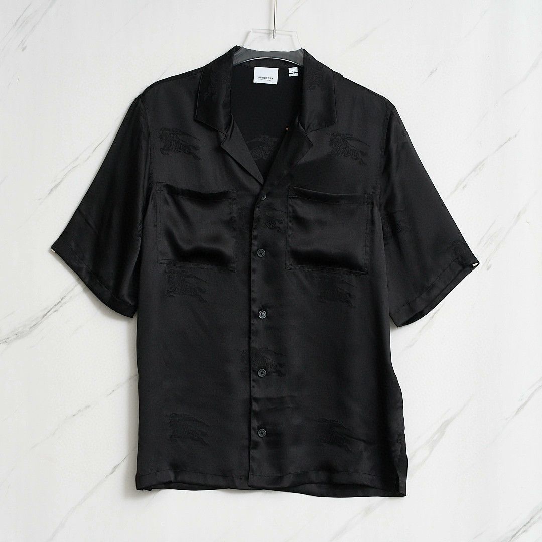 Burberry Burberry Men's Satin Shirt with Horse Pattern Size US XS / EU 42 / 0 - 1 Thumbnail