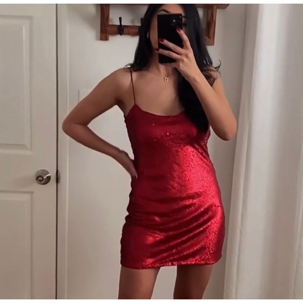 Zara ZARA BLOGGER FAVORITE SEQUIN DRESS RED Size S / US 4 / IT 40 - 10 Thumbnail