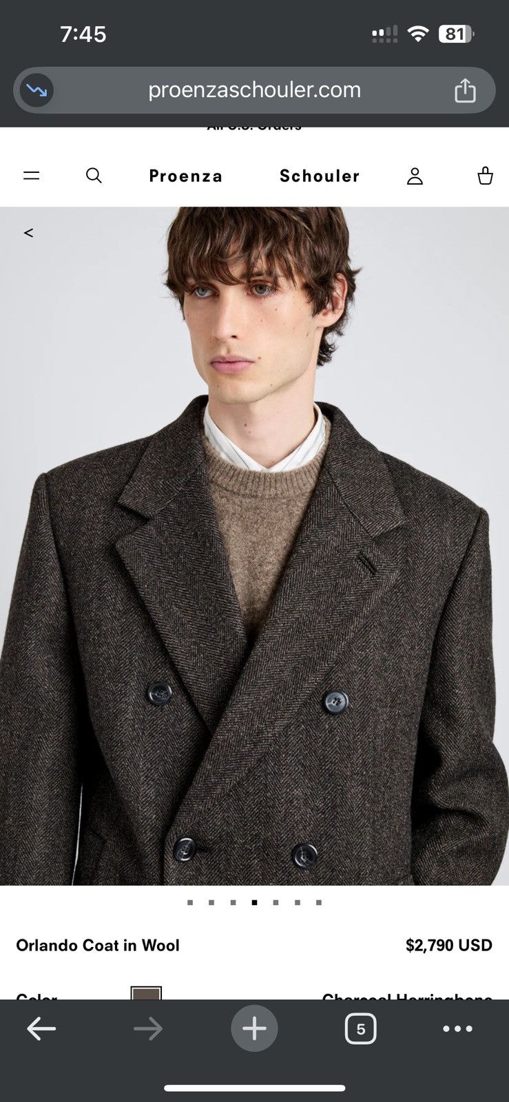 Other Proenza Schouler Men’s Wool Coat Size US S / EU 44-46 / 1 - 10 Thumbnail