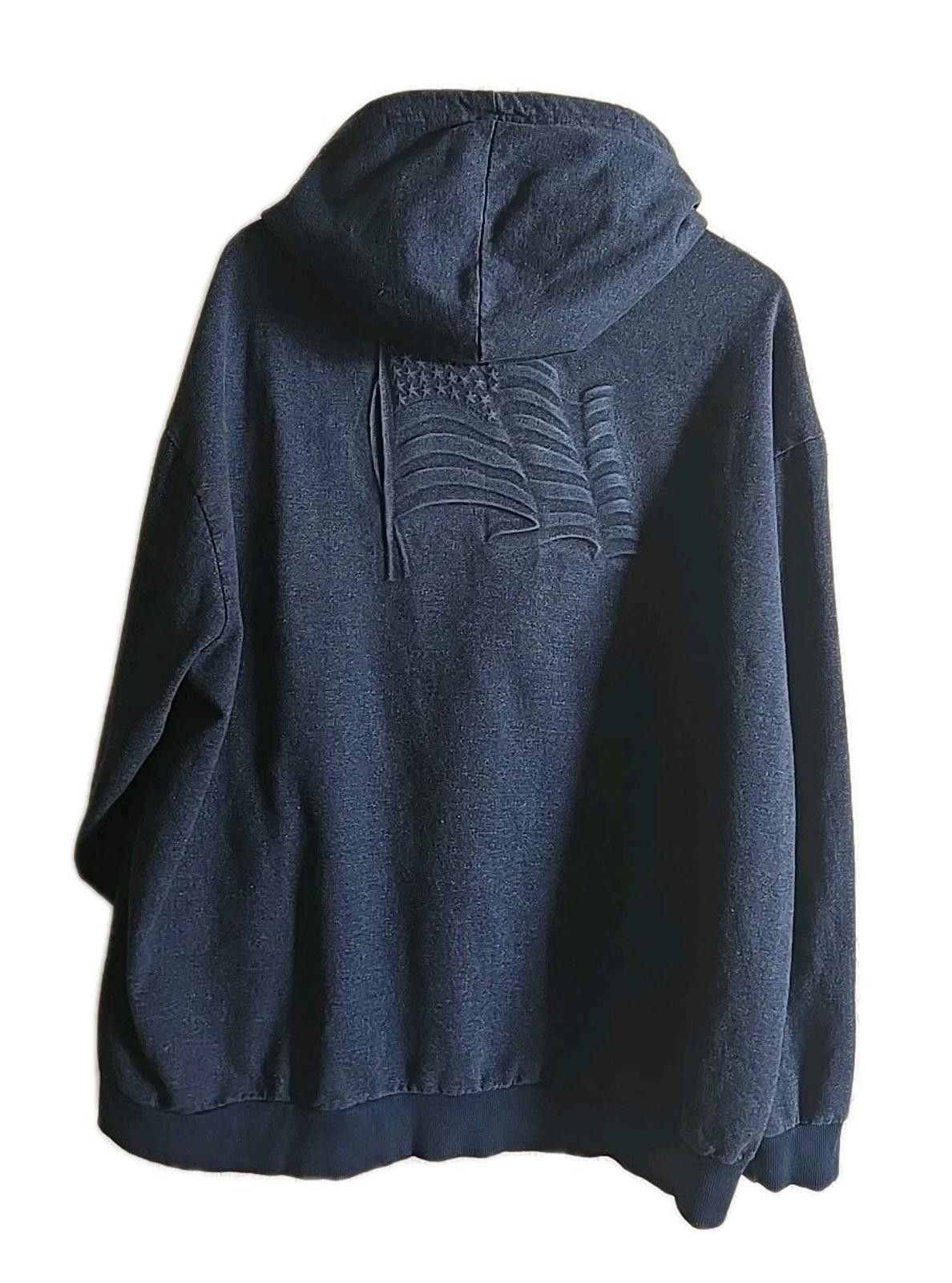 Other Embossed USA Flag Zip Up Hoodie Jacket Mens 2X Made In USA Size US XXL / EU 58 / 5 - 1 Thumbnail